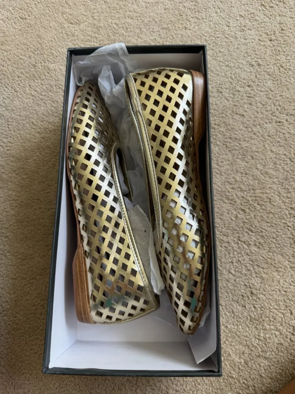 Silent D Lainy Woven Flats - Gold!! Size 39